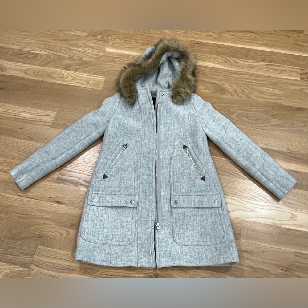 J. Crew Coat light gray Château Stadium Cloth